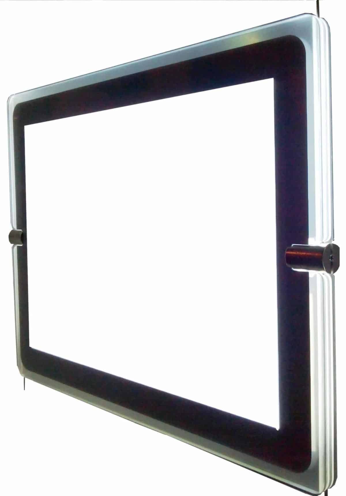 Carpeta expositora con iluminación led y 2 pinzas