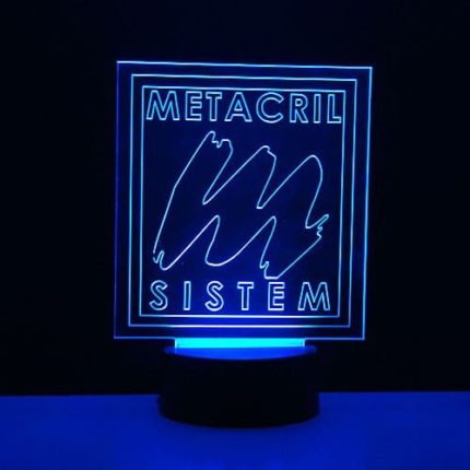 Lámpara led metacrilato con logo | Lámpara personalizada